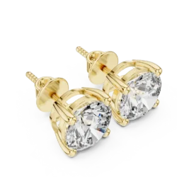 Classic Round Diamond Solitaire Ear Studs