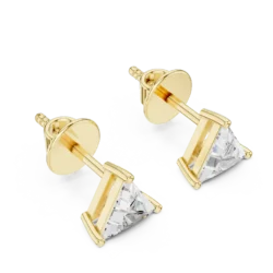 Triangle Cut Diamond Stud Earrings