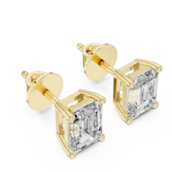 Elegant Emerald-Cut Stud Earrings