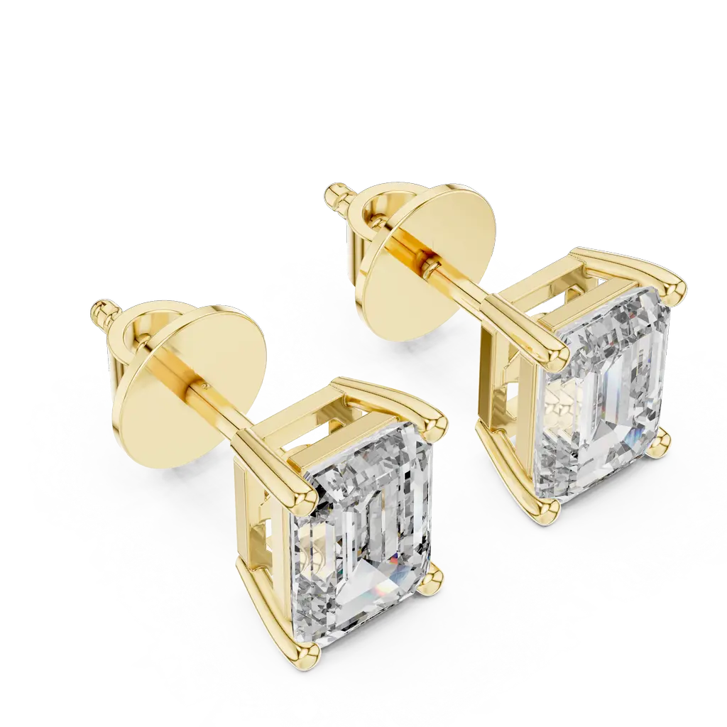 ER-0007@Y-#viwe2_result Elegant Emerald-Cut Stud Earrings