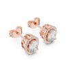 Halo Diamond Stud Earrings - Gold, Rose Gold & Silver
