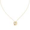 Round Diamond Halo Pendant Necklace- Silver, Gold, Rose Gold