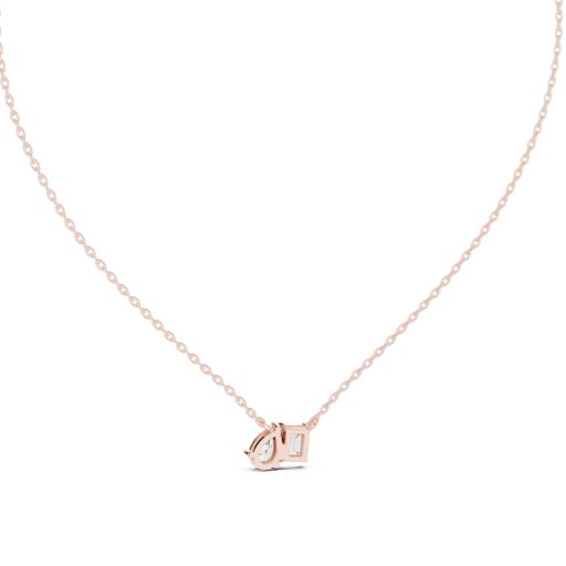 Modern Dual-Stone Pendant Necklace- Silver, Gold, Rose Gold