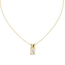 Radiant-Cut Blue Pendant with Diamond Accents- Gold, Rose Gold And Silver