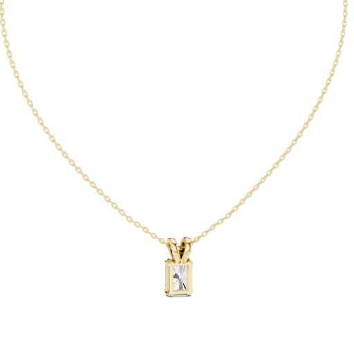 GPD-0026@7 Radiant-Cut Blue Pendant with Diamond Accents- Gold, Rose Gold And Silver