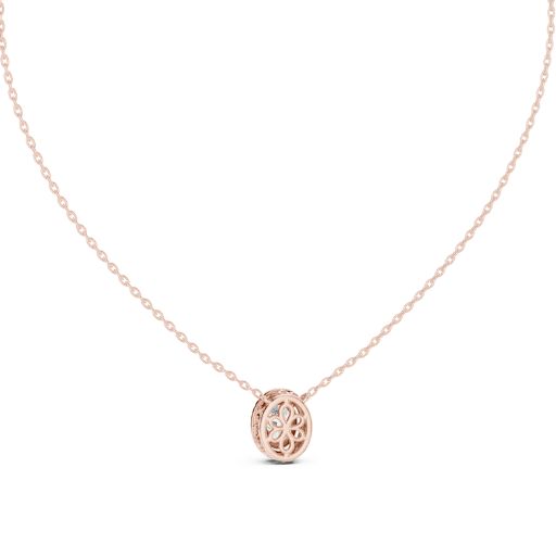 GPD-0027@7 (8) Oval-Cut Blue Pendant with Diamond Halo- Gold, Rose Gold And Silver
