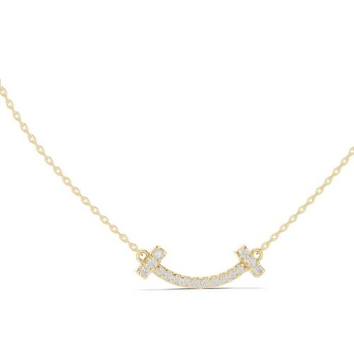 Curved Diamond Accent Pendant Necklace- Gold, Rose Gold And Silver