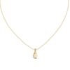 GPD-0034@7 Pear-Cut Diamond Pendant Necklace- Gold, Rose Gold And Silver