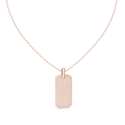Luxury Pave Diamond Dog Tag Pendant in Silver, Gold & Rose Gold