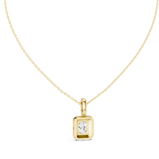 GPD-0075@7 (11) Cushion-Cut Diamond Pendant with Halo Accent (Gold, Rose Gold, Silver)