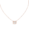 GPD-0078@7 (7) Classic Emerald-Cut Solitaire Diamond Pendant (Gold, Rose Gold, Silver)