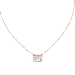 Classic Emerald-Cut Solitaire Diamond Pendant (Gold, Rose Gold, Silver)