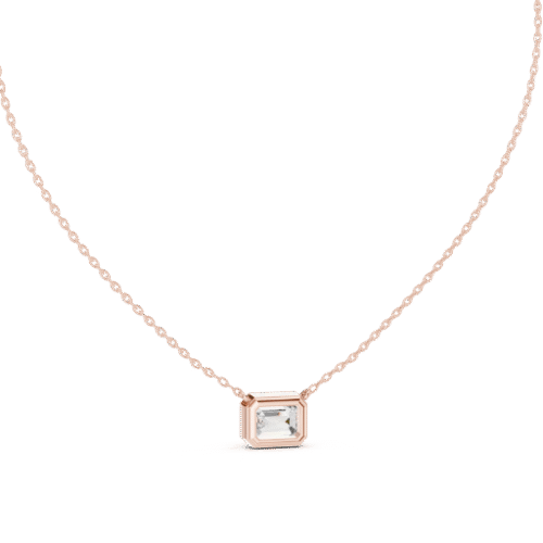 Classic Emerald-Cut Solitaire Diamond Pendant (Gold, Rose Gold, Silver)