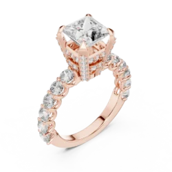 Elegant Princess Cut Diamond Ring with Side Stones