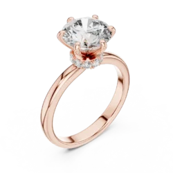 Bold Solitaire Diamond Ring with Delicate Accents