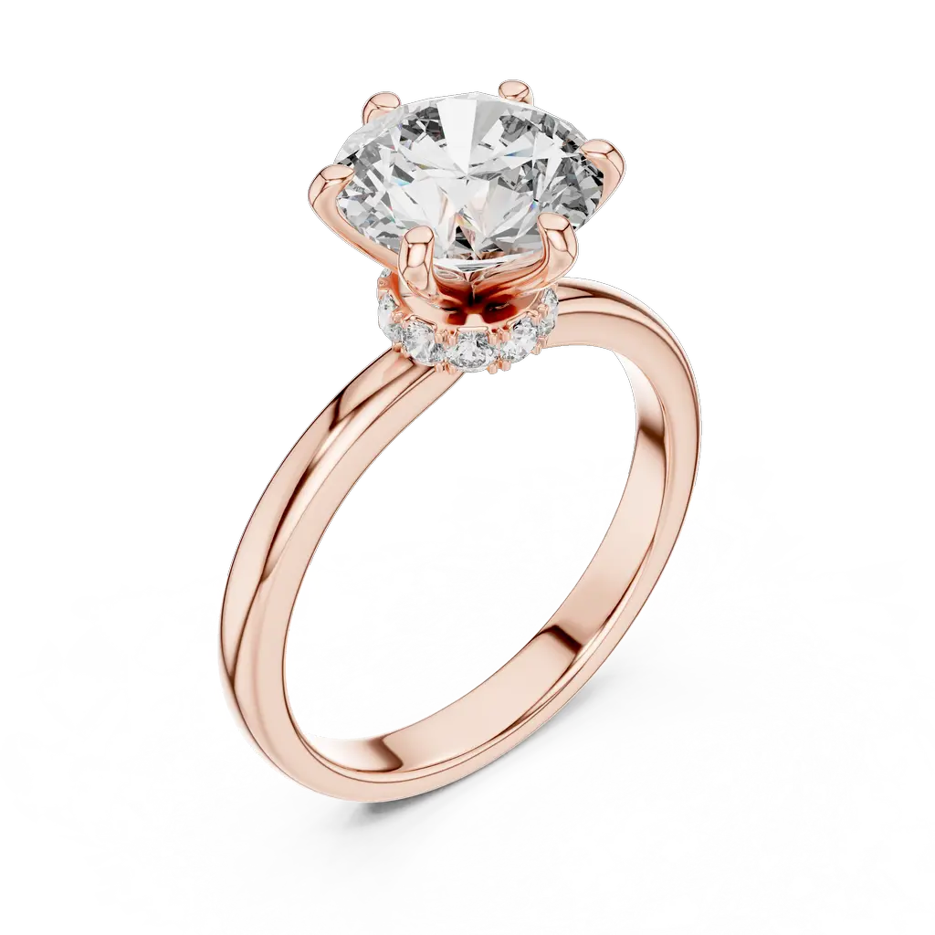 Bold Solitaire Diamond Ring with Delicate Accents