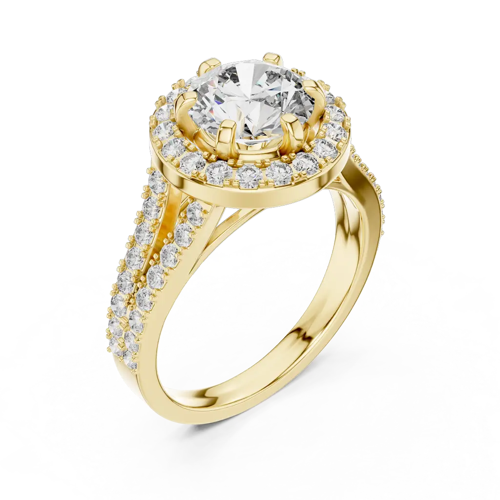Elegant Cluster Diamond Ring with Round Cut Detailing