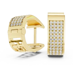 Broad Pavé Diamond Hoop Earrings