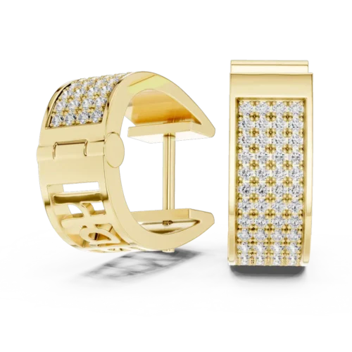 Broad Pavé Diamond Hoop Earrings