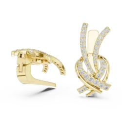 Elegant Criss-Cross Diamond Earrings with Prong Setting