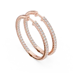 Timeless Hoop Diamond Earrings with 90 Stones