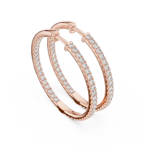 Timeless Hoop Diamond Earrings with 90 Stones