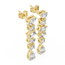 Elegant Multi-Diamond Drop Earrings