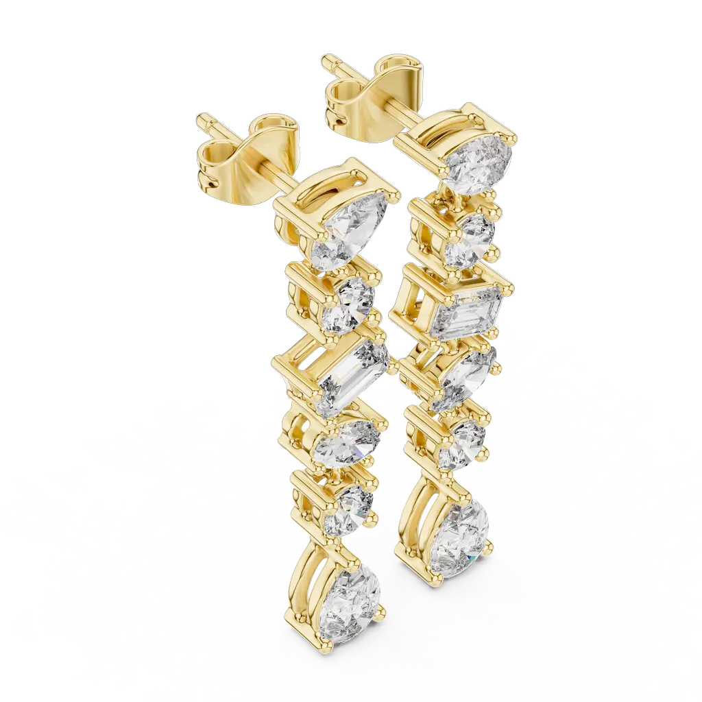 384@Y-#viwe2_result Elegant Multi-Diamond Drop Earrings