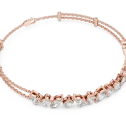 Multishape Diamond Bracelet with Emerald, Oval, Pear & Marquise Cuts