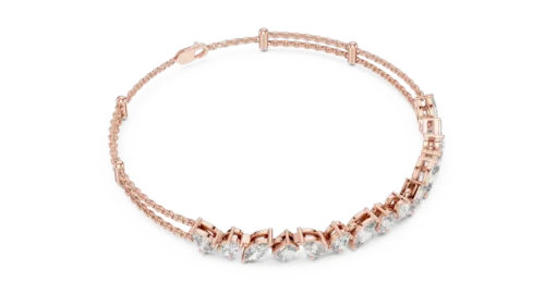 Multishape Diamond Bracelet with Emerald, Oval, Pear & Marquise Cuts
