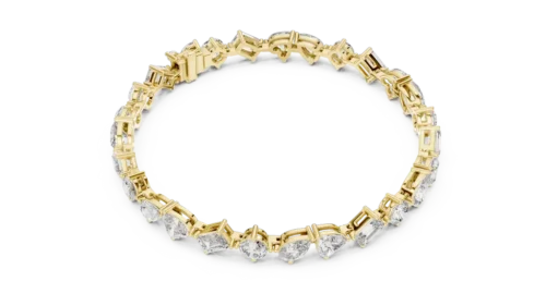 Elegant Mixed-Shape Diamond Bracelet