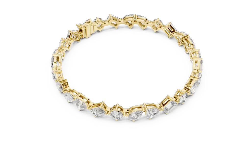 DP0028-01@Y-#viwe2_result Elegant Mixed-Shape Diamond Bracelet