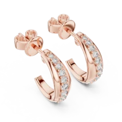 Elegant Diamond Hoop Earrings with Tapered Sparkle