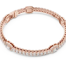 Elegant Emerald And Round Diamond Bracelet