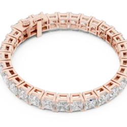 Princess Cut Diamond Bracelet with Bold Collet Setting