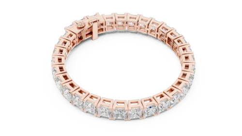Princess Cut Diamond Bracelet with Bold Collet Setting