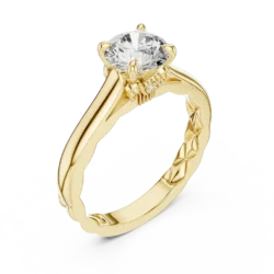 Solitaire Diamond Ring with Melee Accents