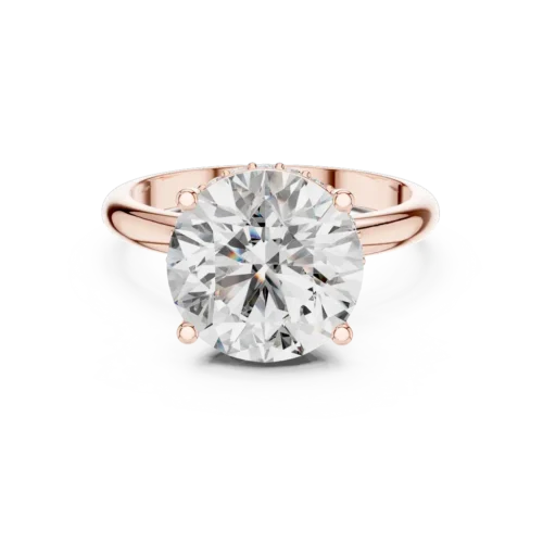Classic Solitaire Rose Gold Ring with 9.90MM Center Diamond